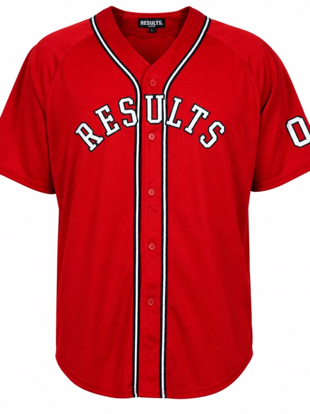 Red Baseball Jersey with Button Front